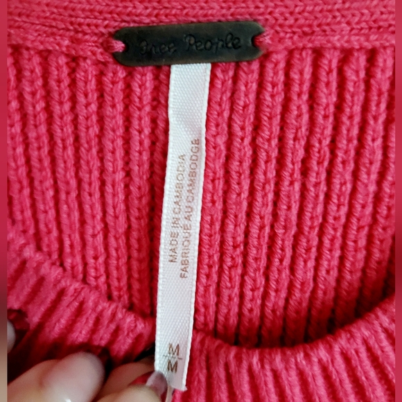 Free People Easy Street Tunic Sweater Oversize Mock Neck Pink Size Medium - Picture 4 of 7